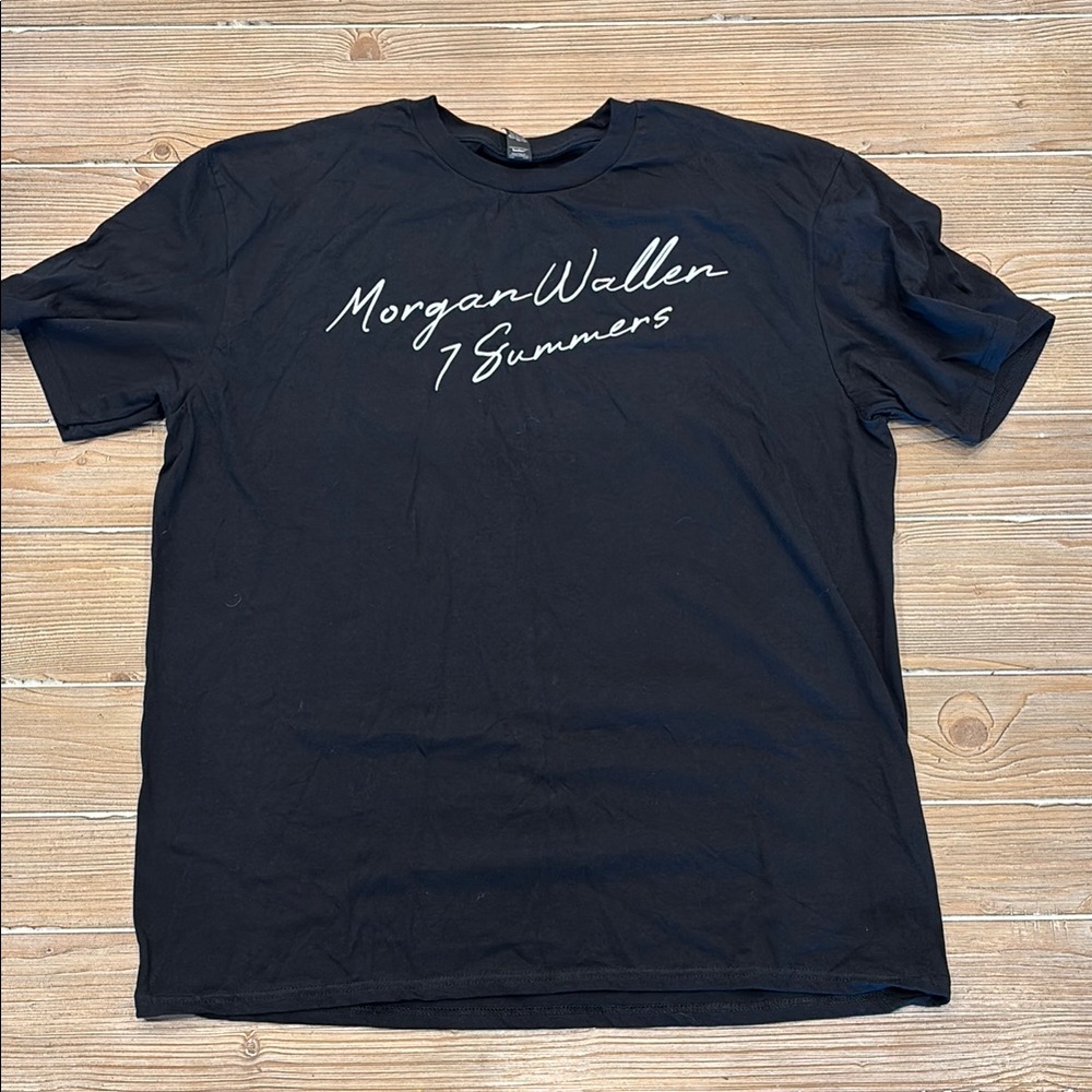 Black Short Sleeve Tee with Handwritten Script